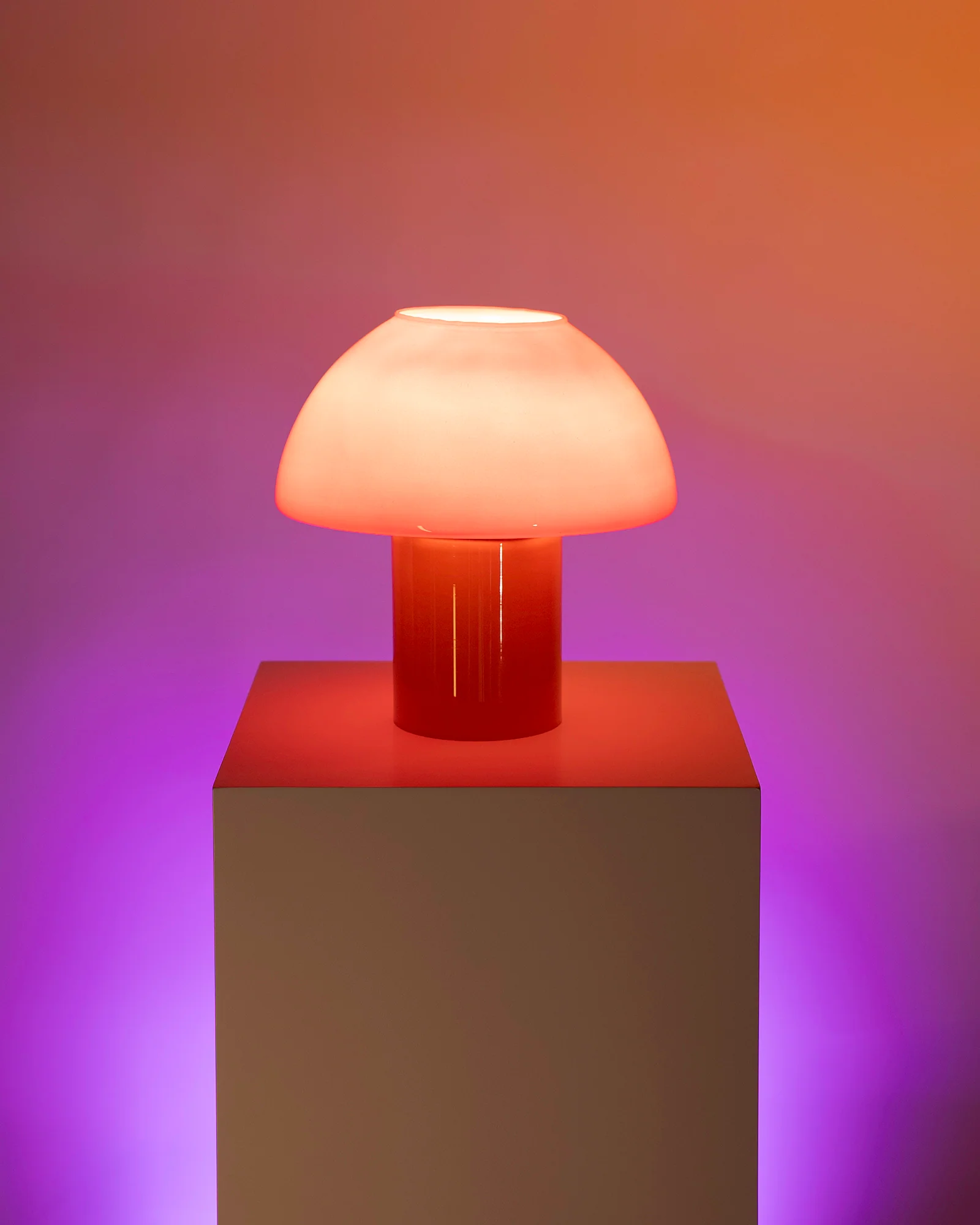 Cogumelo Glaslampe rosa gelb - Image 3
