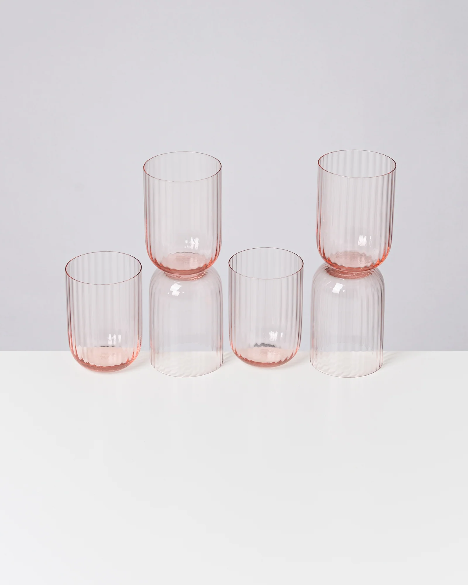 Joia Glas klein riffled rosé 6er-Set - Image 4
