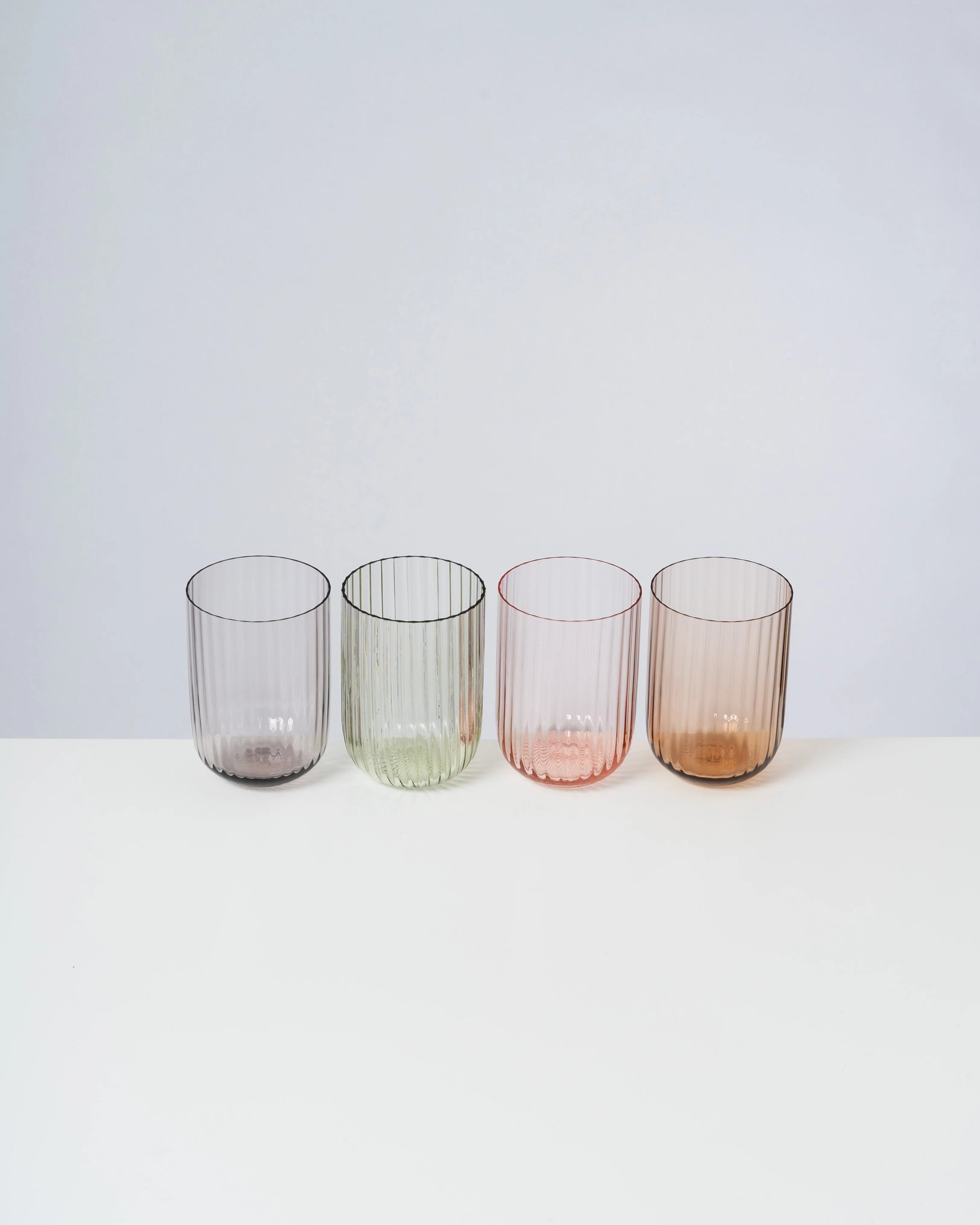 Joia Glas klein riffled rosé - Image 3