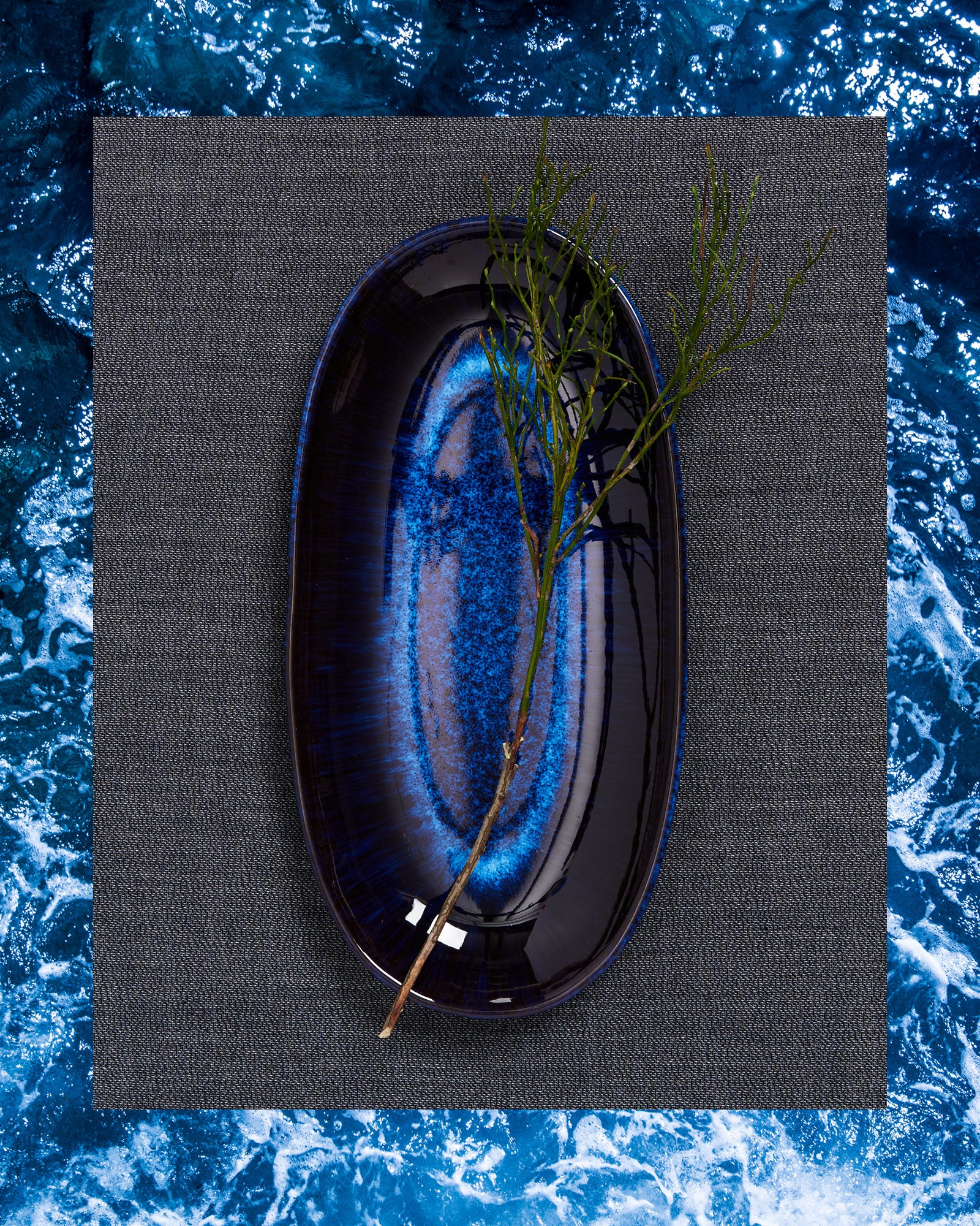 Melides Servierplatte L deepseablue - Image 3