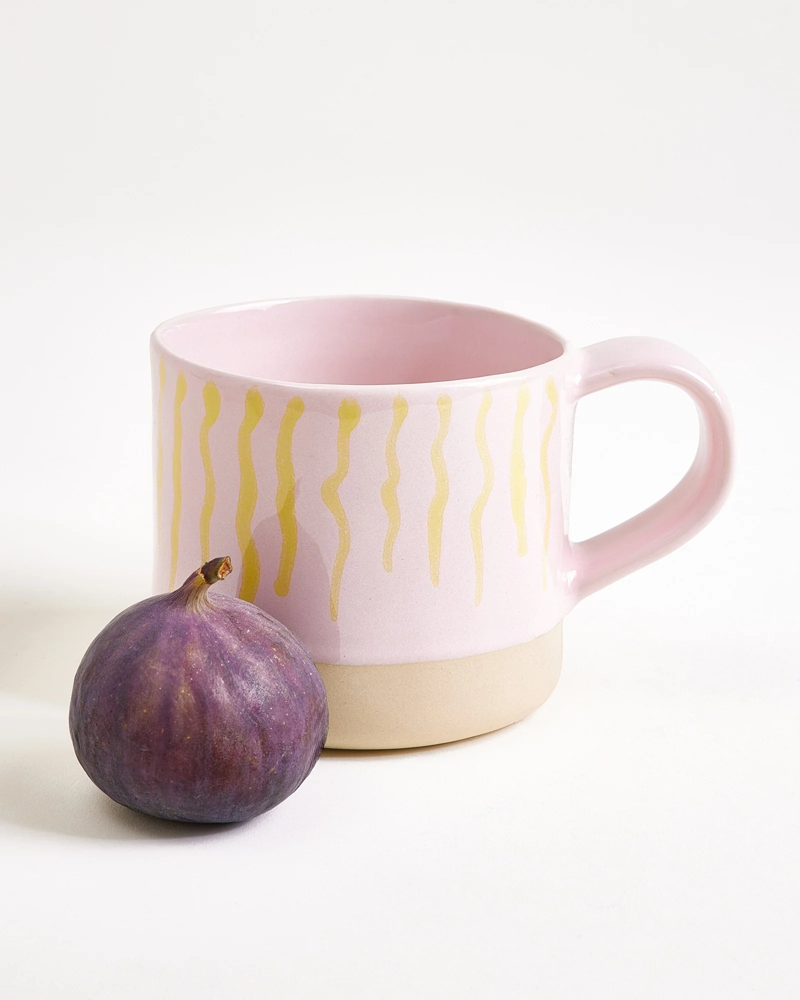Nódoa Tasse groß gestreift rosa gelb - Image 3
