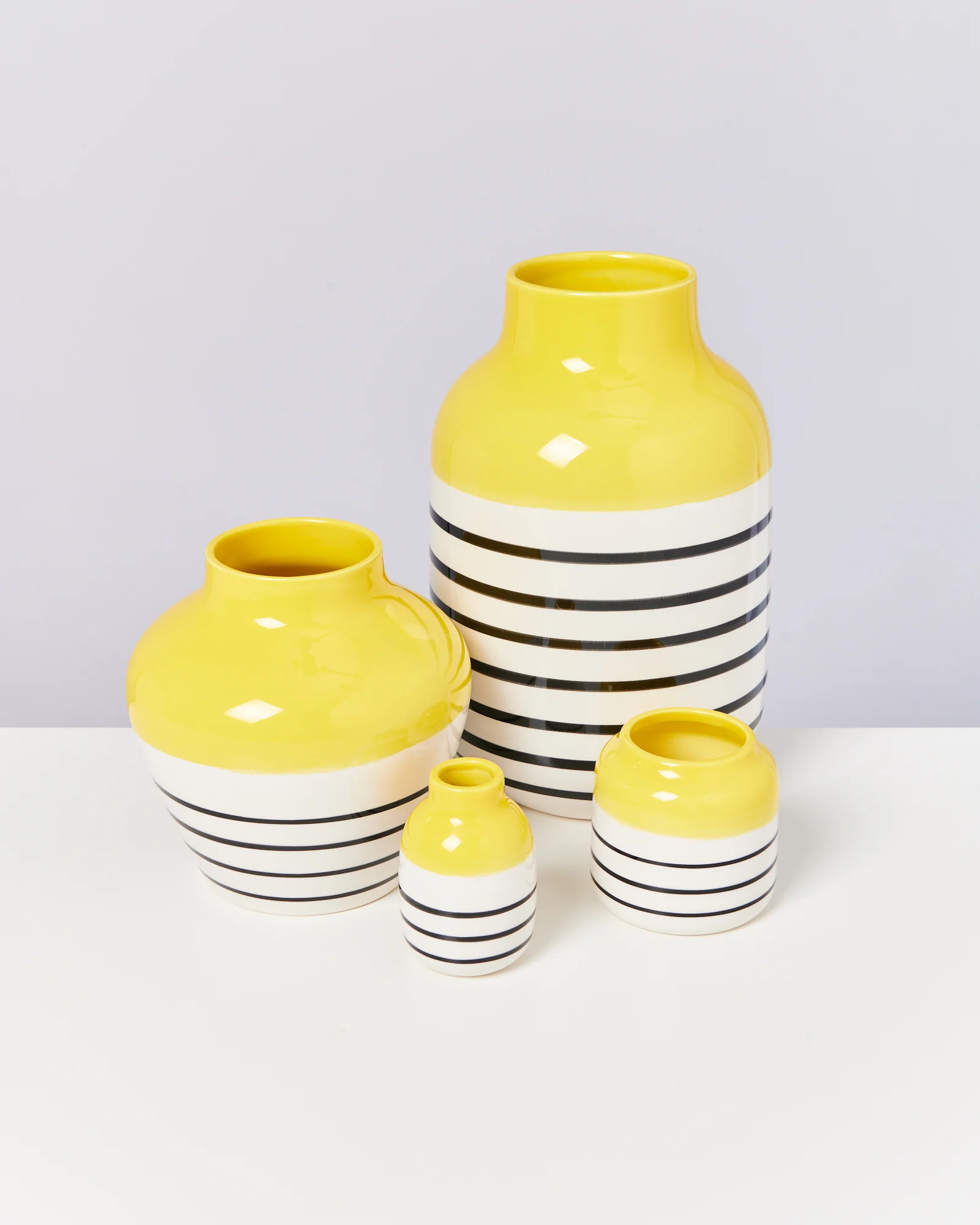 Nuno Vase S gestreift gelb schwarz - Image 3